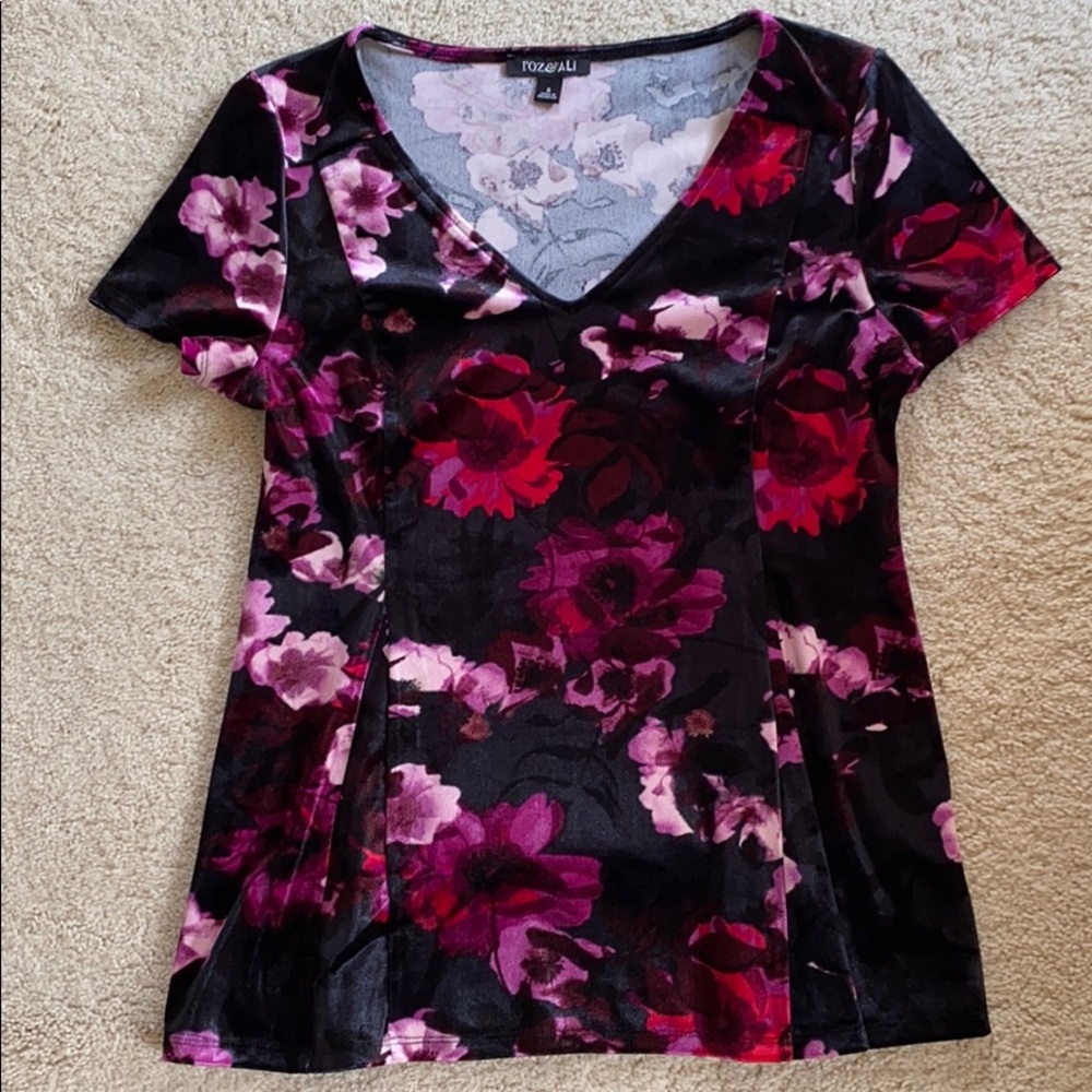 Pink and purple floral top